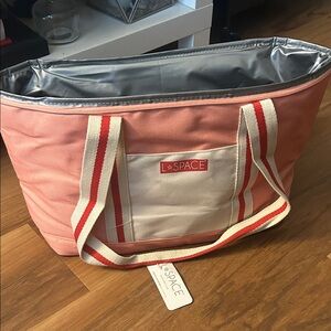 L*Space Coral and Cream Tote Bag